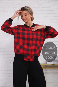 Рубашка женская 1131 красный-черный